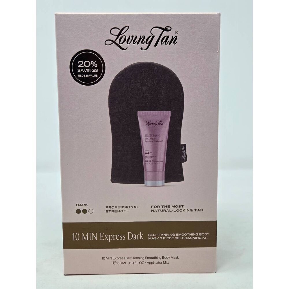 LOVING TAN 10 MIN EXPRESS SELF-TANNING SMOOTHING BODY MASK DARK 2.0 OZ W/ PAD